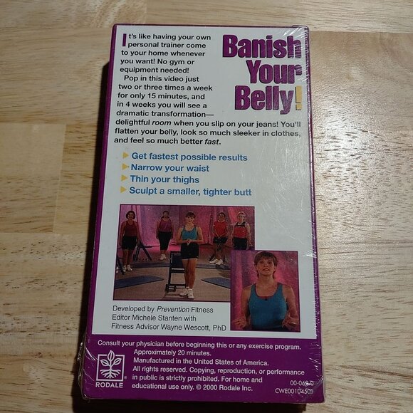 Womens Edge "Banish Your Belly!" Fitness VHS Tape 15-Minute Workouts No Equipmen - Picture 2 of 2